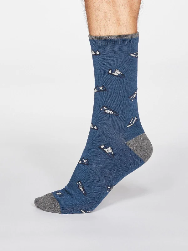 Aiden Trainer Socks - Denim Blue