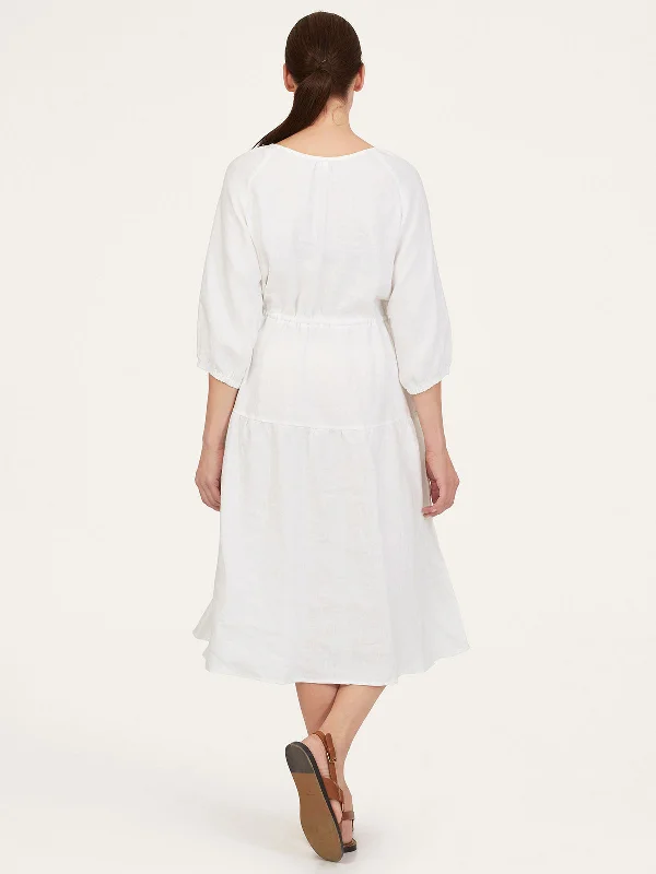 Alana Hemp Midi Dress - White