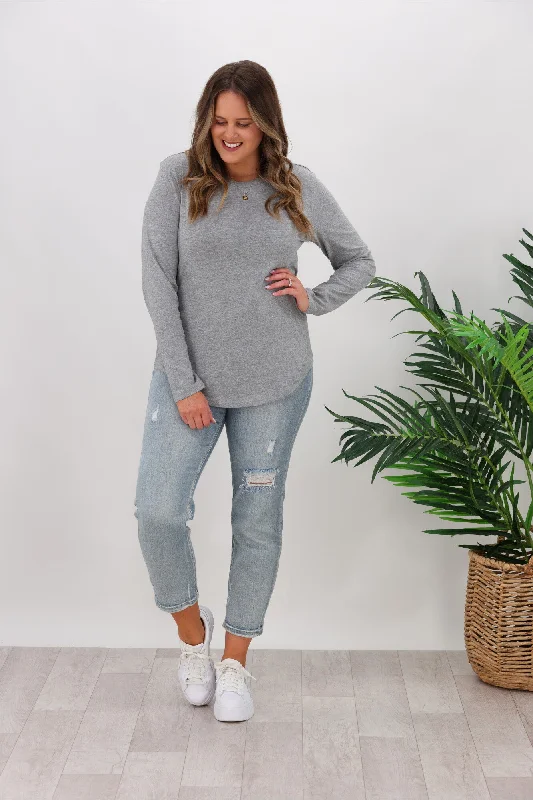 AS Colour Curve Long Sleeve Tee Grey Marle