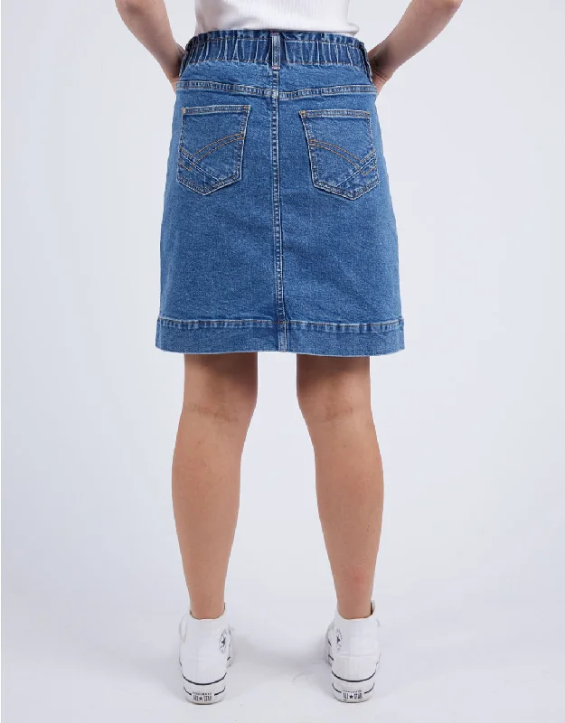 Atlas Denim Skirt - Dark Blue Wash