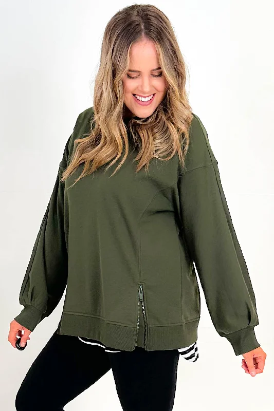 Betty Basics Cali Cloud Fleece Jumper Olive