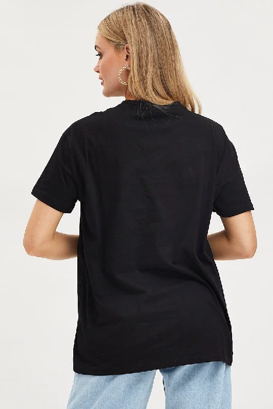 Black Graphic T Shirt Short Sleeve