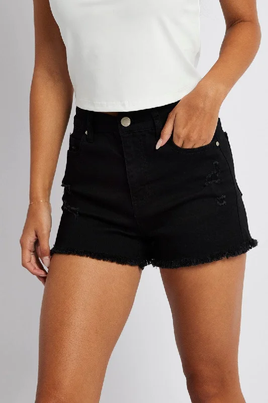 Black Skinny Short High Rise