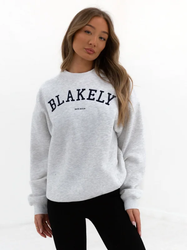 Varsity Oversized Jumper - Marl White