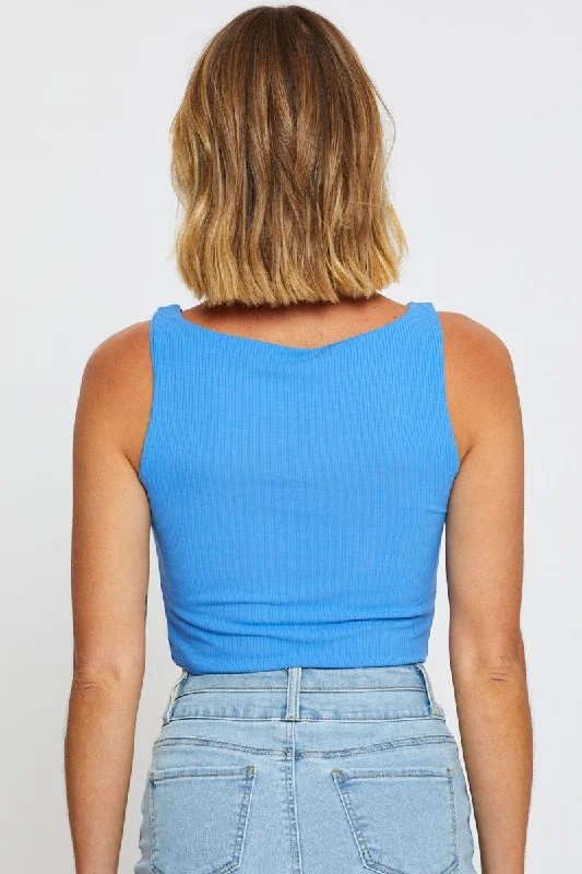 Blue Cut Out Tank