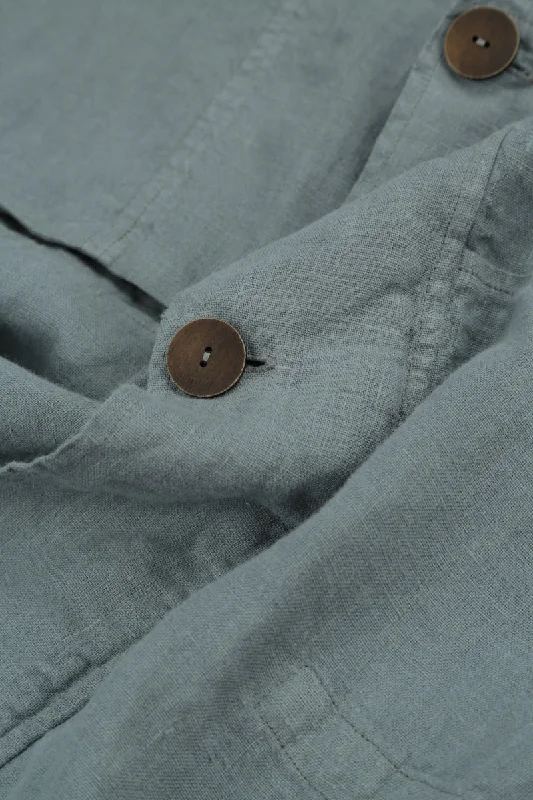 Boxy Sage Linen Jacket