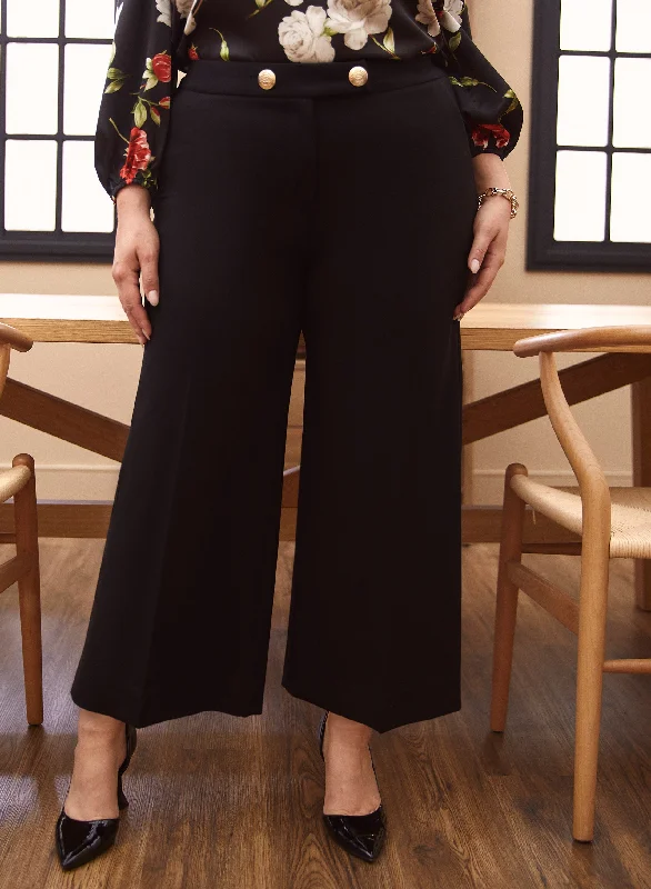 Button Detail Gaucho Pants