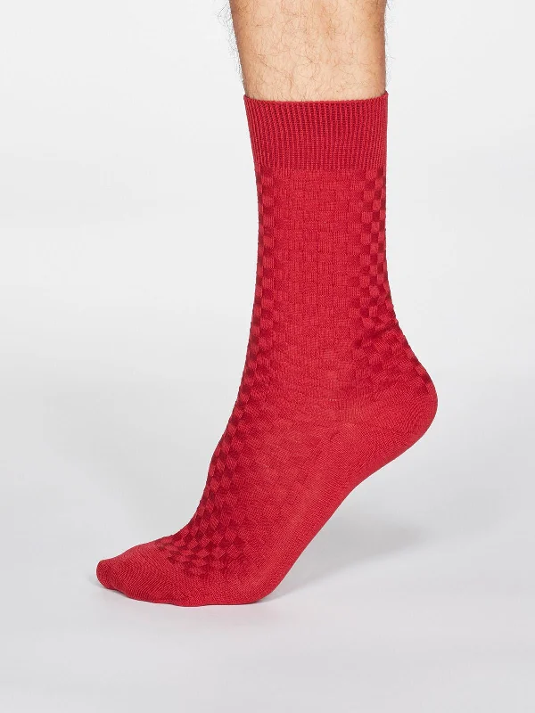 Cameron Dress Socks - Berry Red