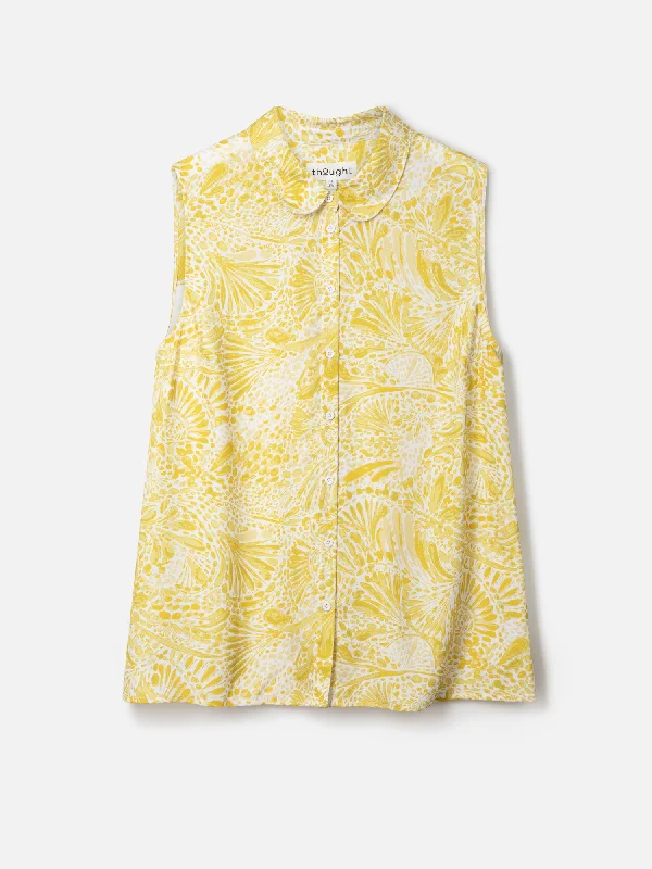 Delilah Tencel™ Crepe Sleeveless Blouse - Yellow