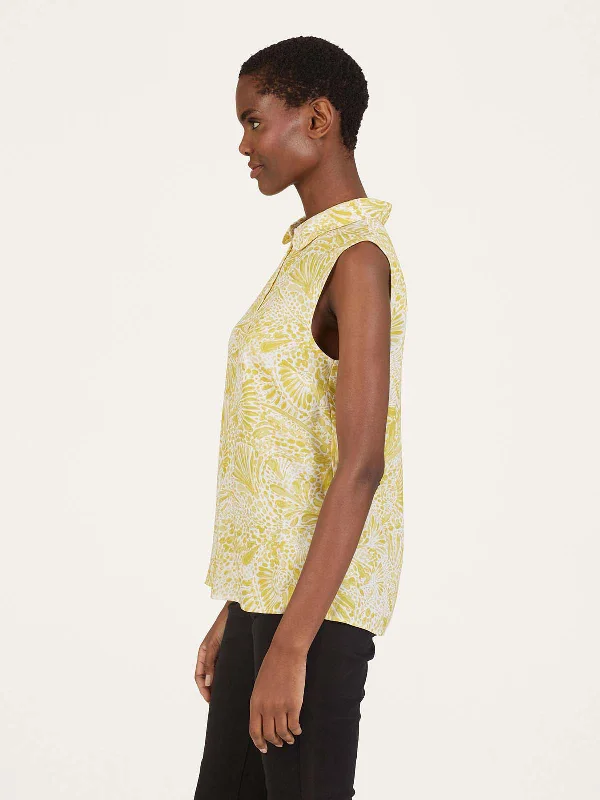 Delilah Tencel™ Crepe Sleeveless Blouse - Yellow