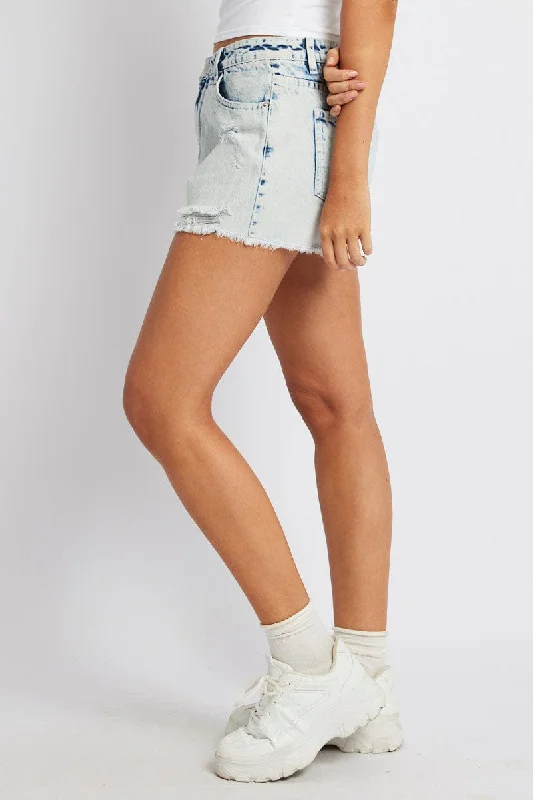 Denim Relaxed Short Low Rise