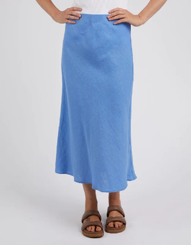 Eleni Linen Skirt - Cerulean Blue