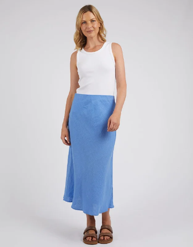 Eleni Linen Skirt - Cerulean Blue