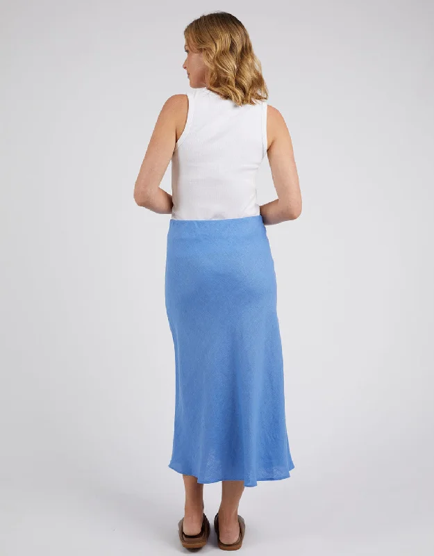 Eleni Linen Skirt - Cerulean Blue