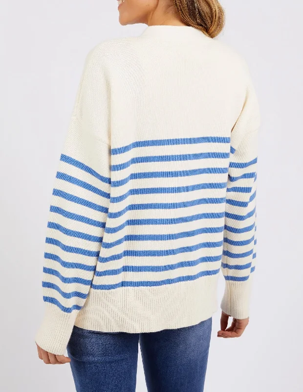 Elm Mabel Stripe Cardi Cerulean Blue Stripe