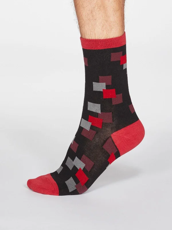 Evan Square Socks - Black