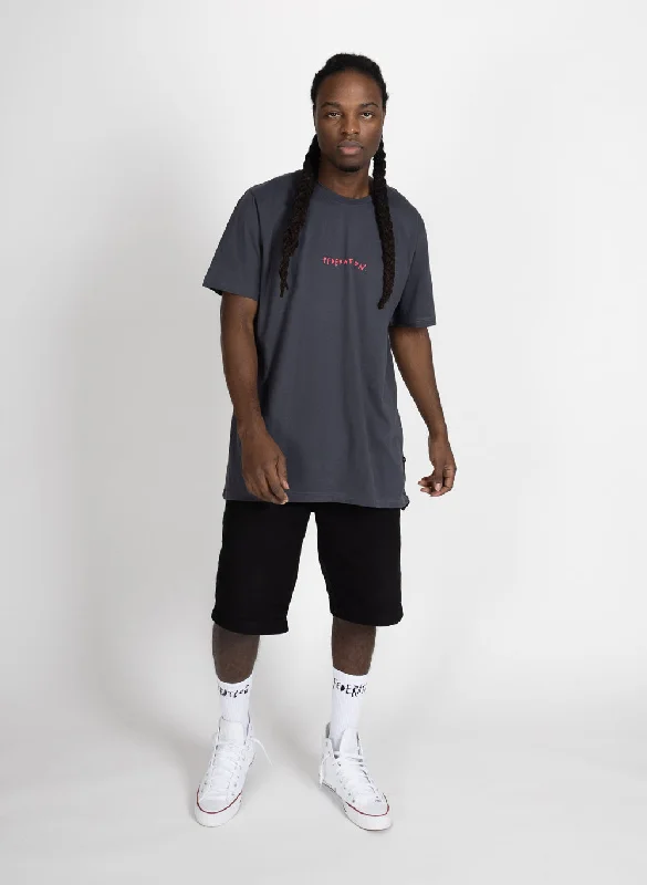 Federation Mens Staple Tee Drawn Off Black