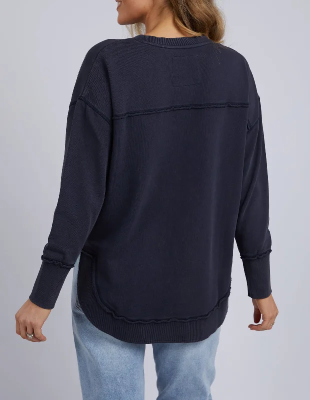 Foxwood Washed Simplified Crew Navy