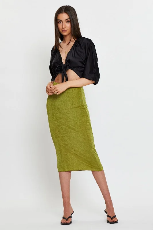 Green Midi Skirt Bodycon