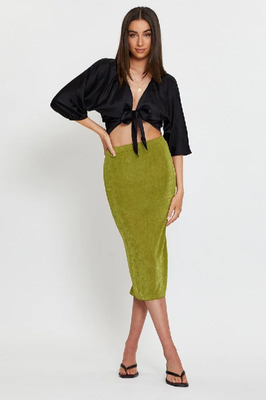 Green Midi Skirt Bodycon