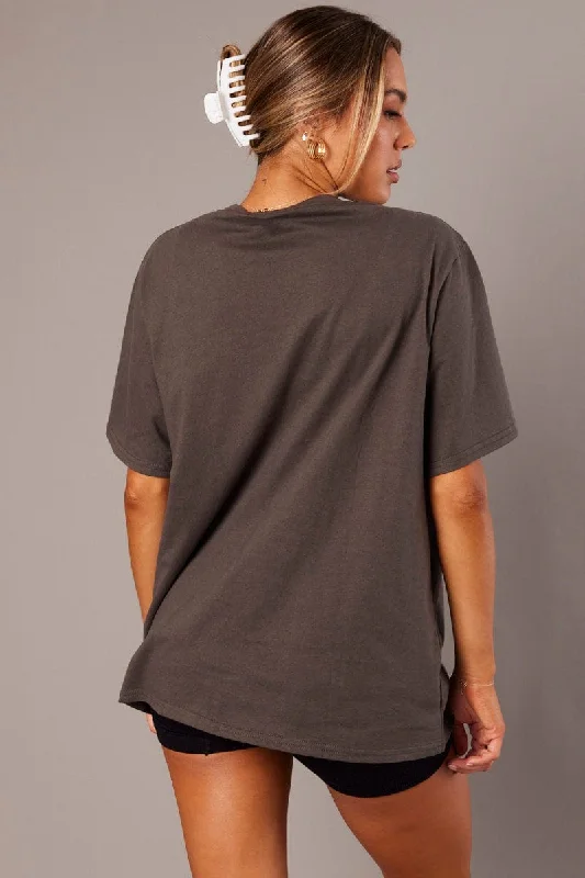 Grey Graphic Tee Short Sleeve