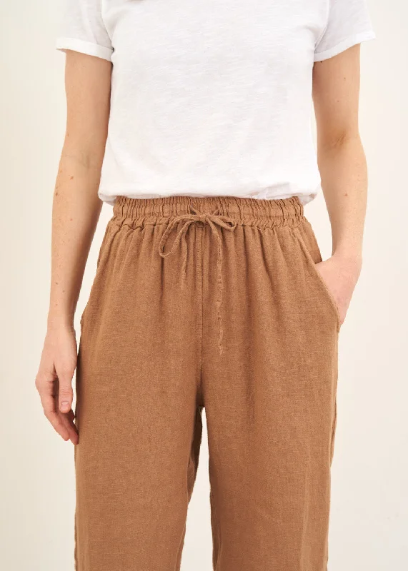 HELENA LINEN TROUSER - CAMEL