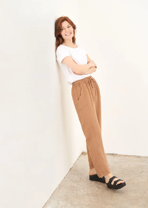 HELENA LINEN TROUSER - CAMEL