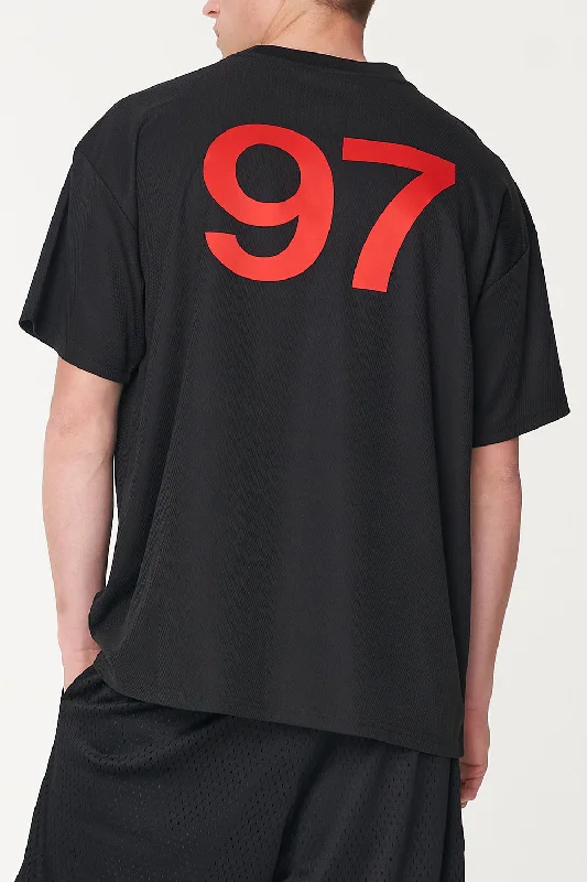 Huffer Mens 3 Baller Swish Tee Black