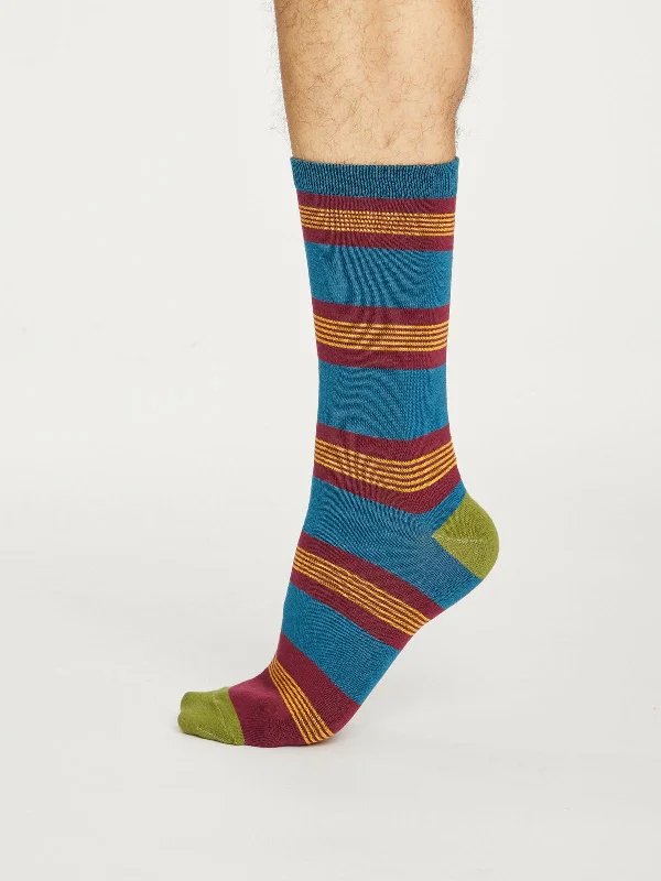 Jesper Stripe Socks - Bilberry