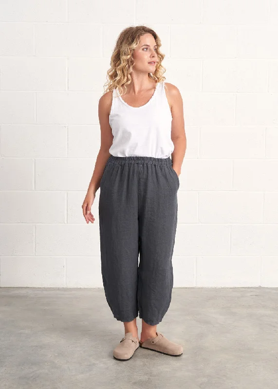 JESSIE LINEN TROUSER - DARK GREY