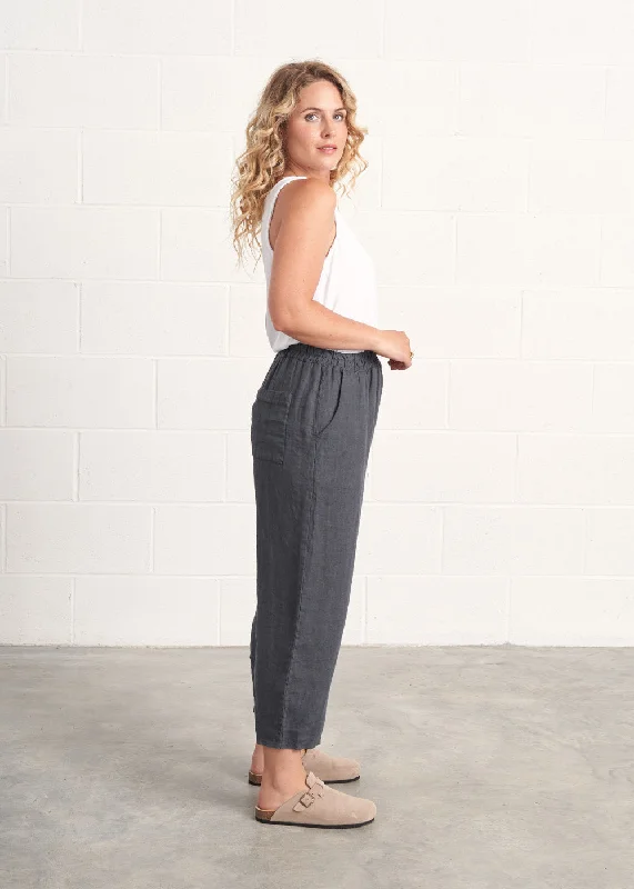 JESSIE LINEN TROUSER - DARK GREY