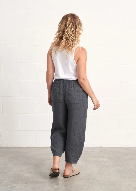 JESSIE LINEN TROUSER - DARK GREY