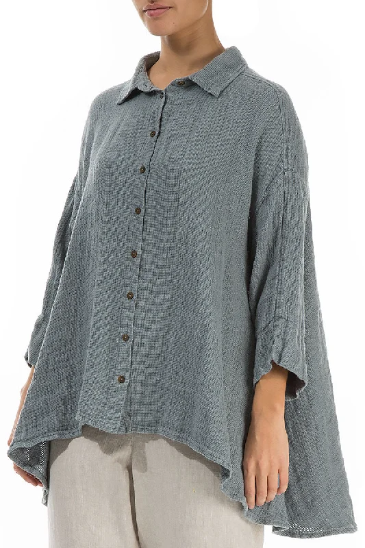 Loose Sage Textured Linen Shirt