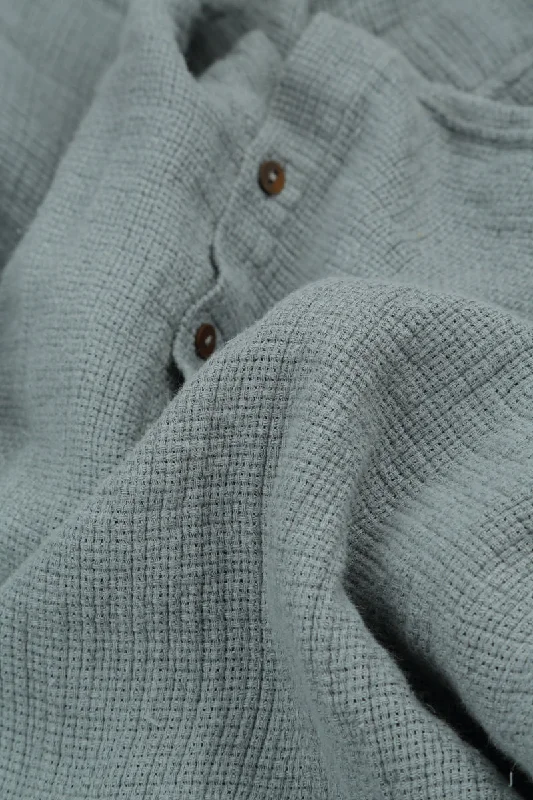 Loose Sage Textured Linen Shirt