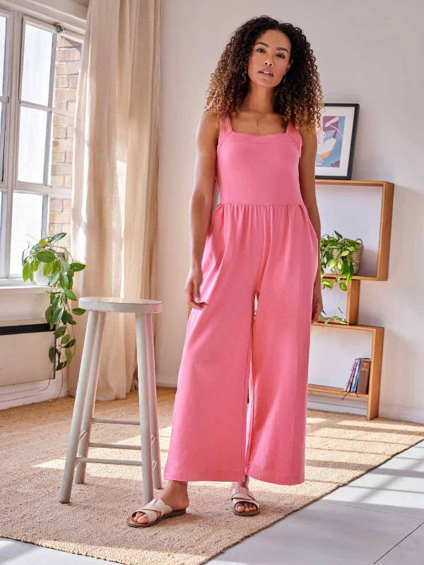 Marilla Organic Cotton Jersey Jumpsuit - Carnation Pink