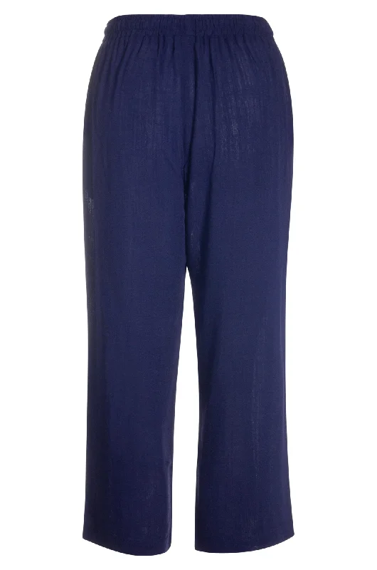 Mid Calf Wide leg Pants | NAVY | 3306AR