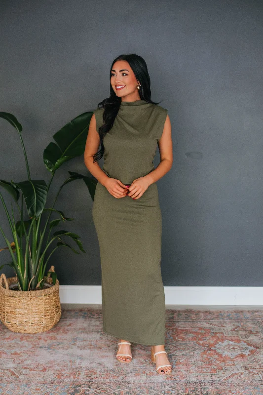 Nicki Maxi Skirt - Olive