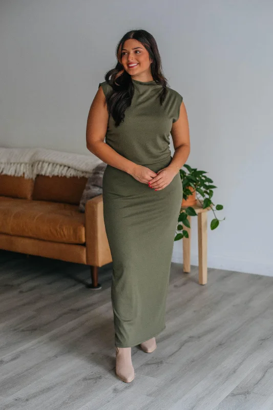 Nicki Maxi Skirt - Olive