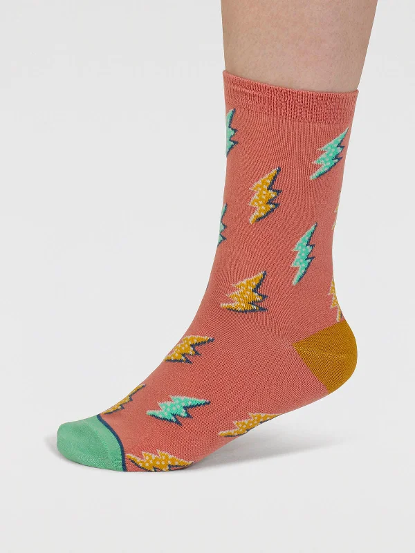 Oriane Weather Organic Cotton Socks - Coral Orange