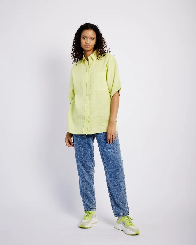 Oversized Linen Shirt in Lime