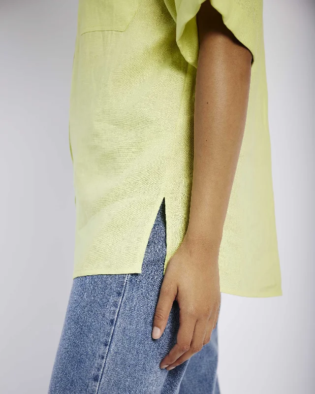 Oversized Linen Shirt in Lime