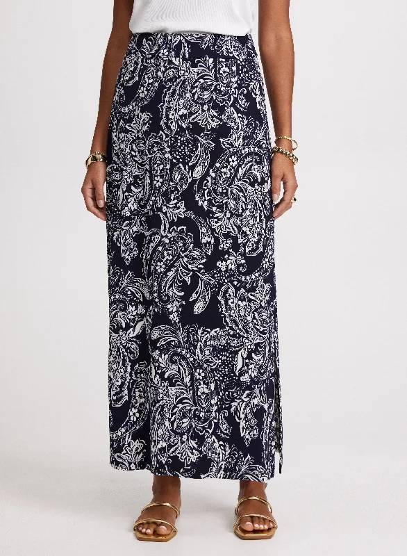 Paisley Print Maxi Skirt