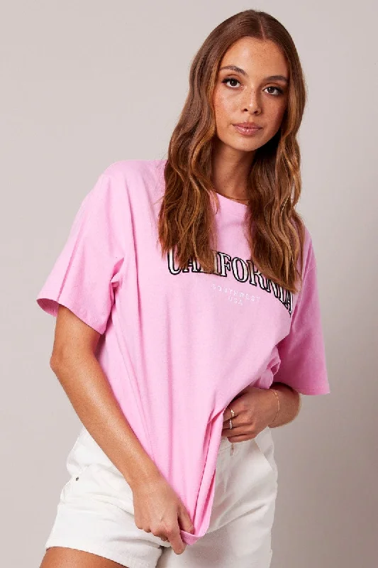 Pink Graphic Tee Short Sleeve