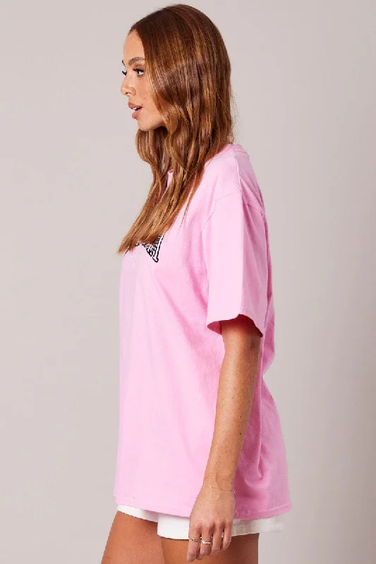 Pink Graphic Tee Short Sleeve