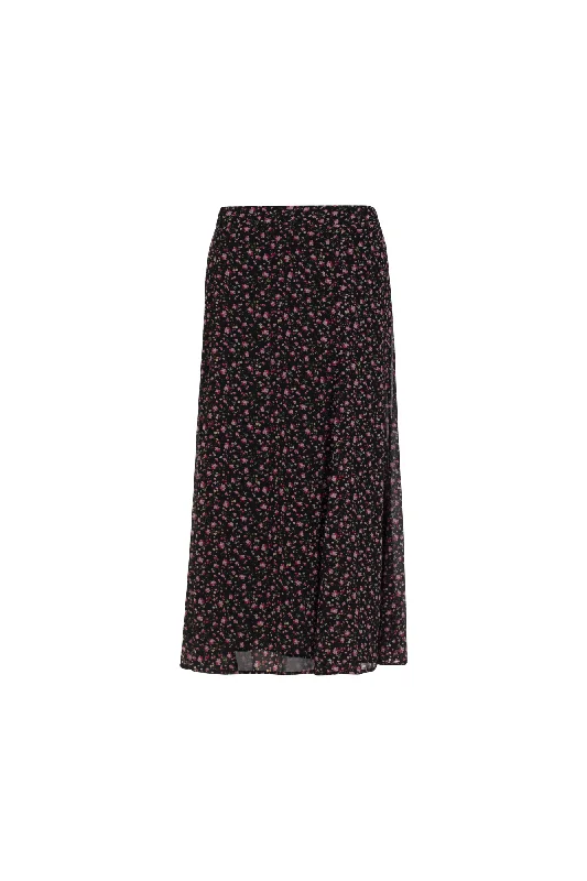 Printed Chiffon Skirt | PINK BLACK DITSY | 7127AR