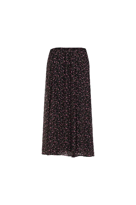 Printed Chiffon Skirt | PINK BLACK DITSY | 7127AR