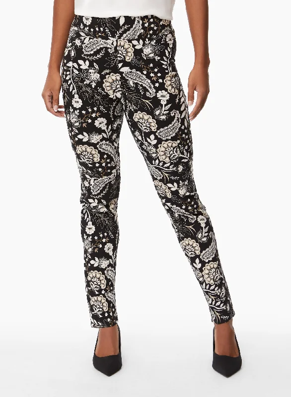 Pull-On Paisley Print Pants