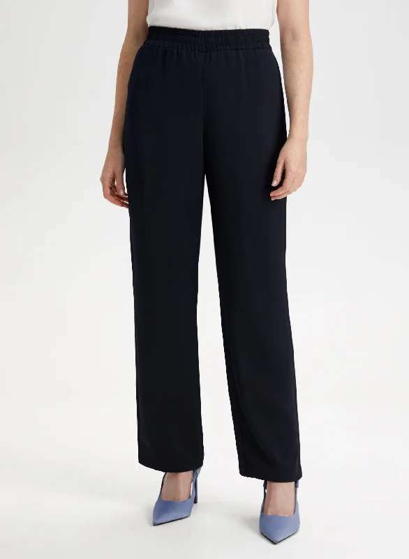 Pull-On Wide Leg Pants