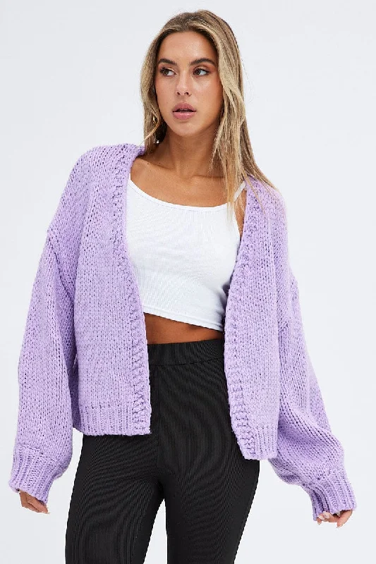 Purple Oversized Cardigan