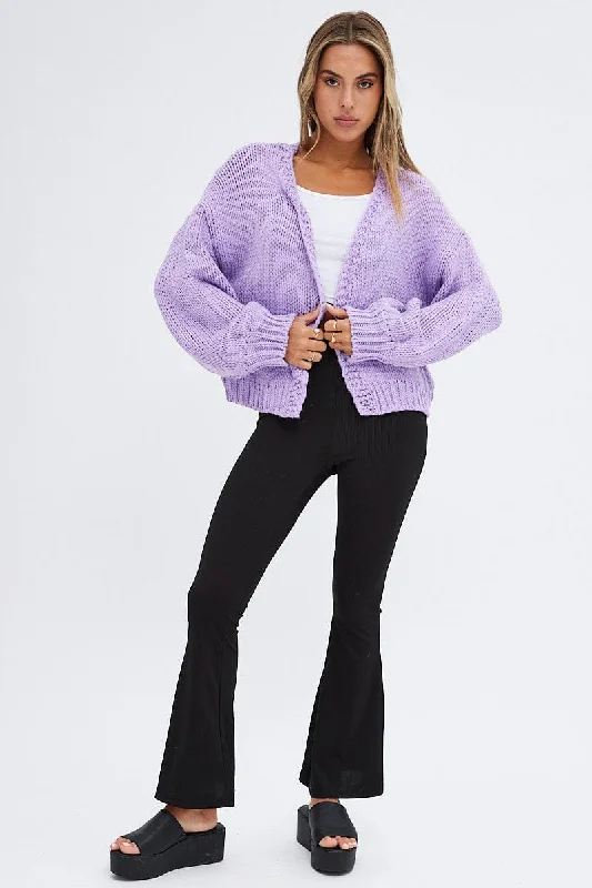 Purple Oversized Cardigan